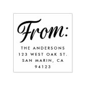 レトロ「From」スクリプトのクリスマス差出人住所 ラバースタンプ (インプリント)