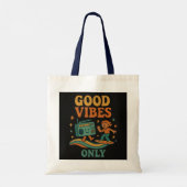 レトロ「Good Vibes Only」おもしろい&トートバ前向きッグ トートバッグ (裏面)