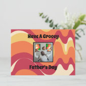 レトロ「Groovy Father's Day」家族写真 シーズンカード (スタンド正面)