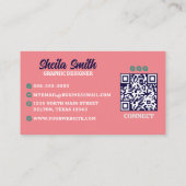 レトロ「Hello」タイポグラフィクール配色 名刺 (裏面)