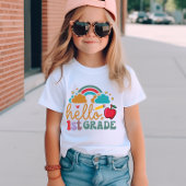 レトロ「Hello First Grade」学校初日 Tシャツ