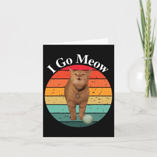 レトロ I Go Meow 面白い猫の歌 メモ カード (正面)