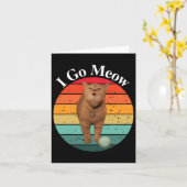レトロ I Go Meow 面白い猫の歌 メモ カード (黄色い花)