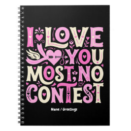 レトロ I Love You Most No Contest ピンククリーム ノートブック