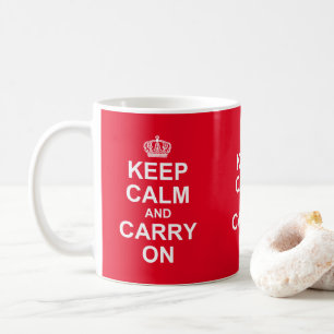 レトロ「Keep Calm and Carry On」メッセージ コーヒーマグカップ