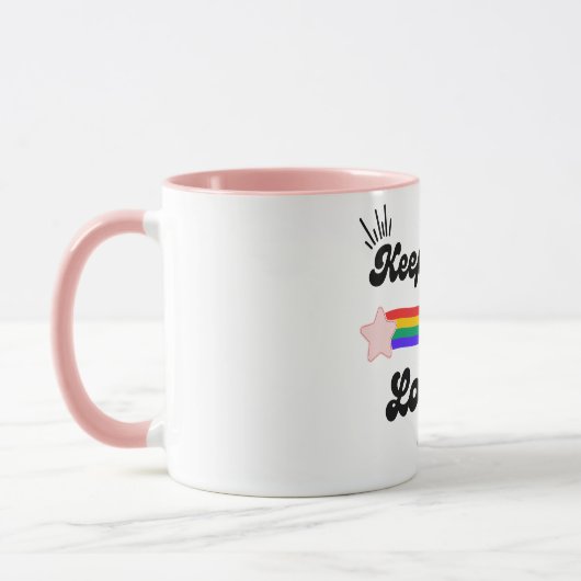 レトロ Keep Calm and Love On マグカップ (左)