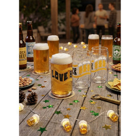 レトロ「Love Beer」缶グラス ガラス缶
