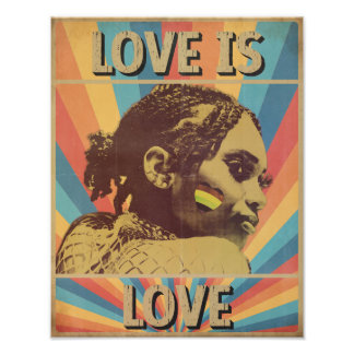 レトロ Love is Love LGBTQ+ プライド フォトプリント