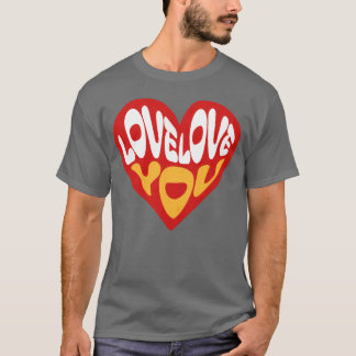レトロ LOVE LOVE YOU Tシャツ