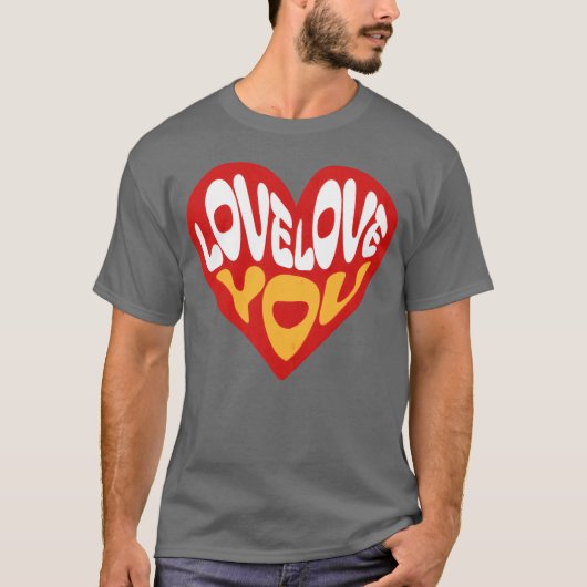 レトロ LOVE LOVE YOU Tシャツ (正面)