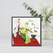 レトロ SAVE THE DATE お知らせ EZカスタマイズ 招待状 (スタンド正面)