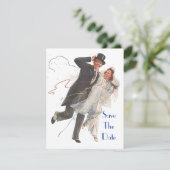 レトロ SAVE THE DATE 発表 EZカスタマイズ 招待状 (スタンド正面)