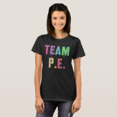 レトロ TEAM P E ジム 体育教師 体育 Tシャツ (正面フル)