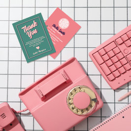 レトロ「Thank You」タイポグラフィクール配色 名刺