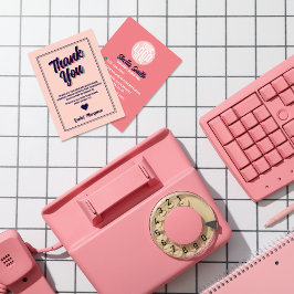 レトロ「Thank You」タイポグラフィクール配色 名刺