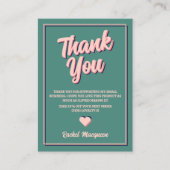 レトロ「Thank You」タイポグラフィクール配色 名刺 (正面)