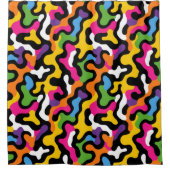 レトロ Y2K エステティック カラフルな渦巻き ファンキー アブストラクト シャワーカーテン (正面)