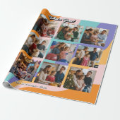 レトロ「Year in Review」家族写真コラージュ ラッピングペーパー (アンロールド)