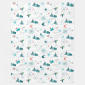 レトロAゴークリスマス フリースブランケット (正面)