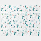 レトロAゴークリスマス フリースブランケット (正面(横))