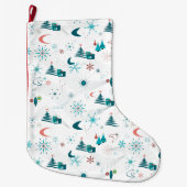 レトロAゴークリスマス ラージクリスマスストッキング (正面)