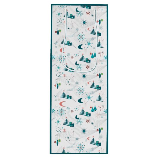 レトロAゴークリスマス ワインギフトバッグ (正面)