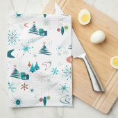 レトロAゴーゴークリスマスキッチンタオル キッチンタオル (四つ折り)