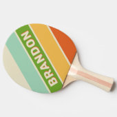 レトロABCはっきりした通りストライプの（名前） 卓球ラケット (横)