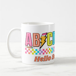 レトロABCDアルファベットの稲妻　バックトゥスクール コーヒーマグカップ