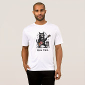*~*レトロAP91 Bass Guitar Music Cat Player Tシャツ (正面フル)