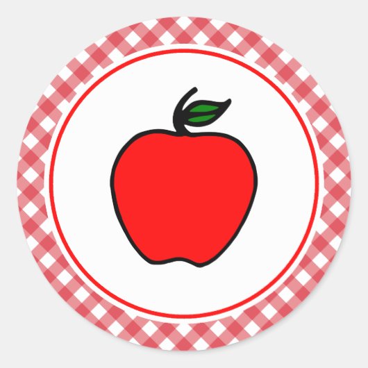 レトロAppleスタンプ ラウンドシール (正面)