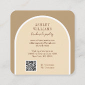 レトロArchスクリプトバラジュエリー表示 スクエア名刺 (裏面)