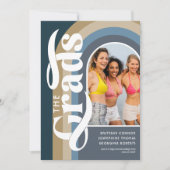 レトロArch Photo 2025 Blue Joint Graduation Party 招待状 (正面)