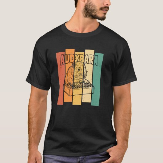 レトロAudybaraサウンドエンジニアスタジオオーディオ Tシャツ (正面)