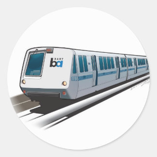レトロBART列車イラスト ラウンドシール