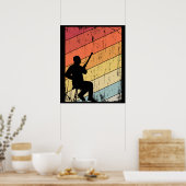 レトロBassoonプレーヤーギフトジャズ音楽Bassoon ポスター (キッチン)