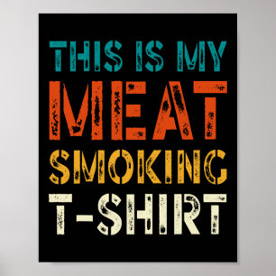レトロBBQスモーカー ビンテージUSフラグ This Is My Meat S ポスター