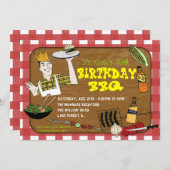 レトロBBQパーティの招待状 招待状 (正面/裏面)