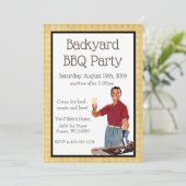 レトロBBQパーティーの招待状 招待状 (スタンド正面)