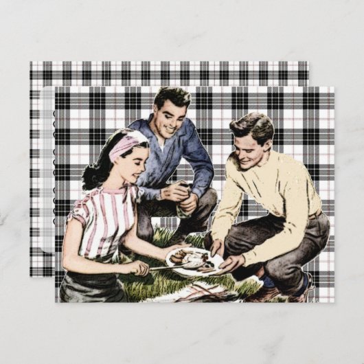 レトロBBQ 招待状 (正面/裏面)