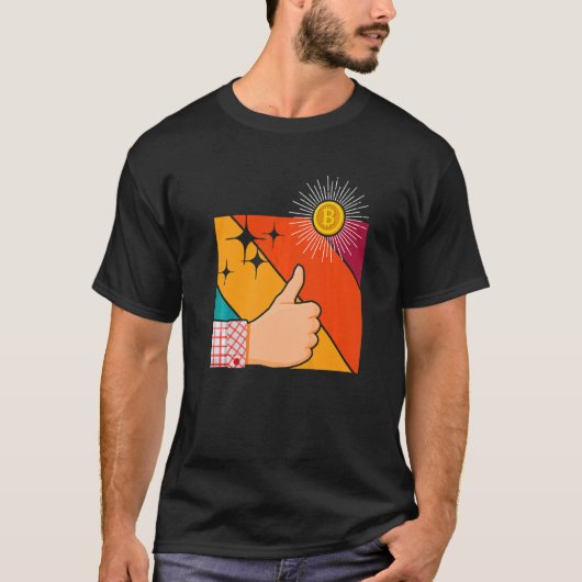 レトロBitcoin Cryptocurrency Coin Btc Bitcoin Tシャツ (正面)