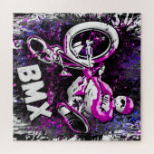 レトロBMXバイクパズル- BMXパズルトリックジャンプ ジグソーパズル (横)