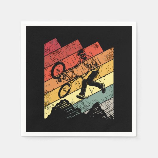 レトロBMXバイクフリースタイルBMXライダーギフトアイディア スタンダードカクテルナプキン (正面)