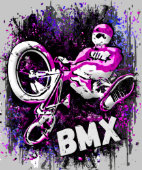 レトロBMXバイク – BMXトリックジャンプフード付きスウェットシャツ (襟)