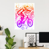 レトロBMXポスター – Bmxヴィンテージポスタープリント ポスター (ホームオフィス)