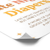 レトロBohoサンシャインベビーシャワー深夜おむつ ポスター (角)