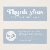 レトロbohoロゴダスティブルー感謝していあなたがカードを挿入 (正面&裏面)