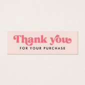 レトロbohoロゴ赤面感謝していピンク挿入カード (正面)