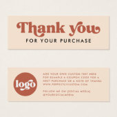 レトロbohoロゴterracotta 感謝してい挿入カード (正面&裏面)