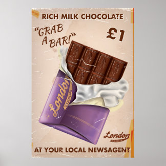 レトロBritish Chocolate Adt. ポスター